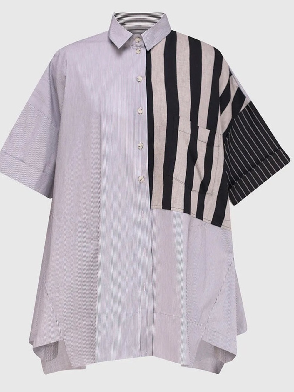 Alembika Tao Trapeze button-down shirt featuring wide stripes Womens Size Large